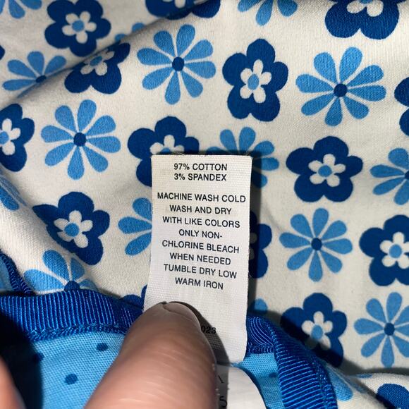 GAP Blue Vintage 2000s Reversible Floral High Waist Mini Skirt - Picture 3 of 5